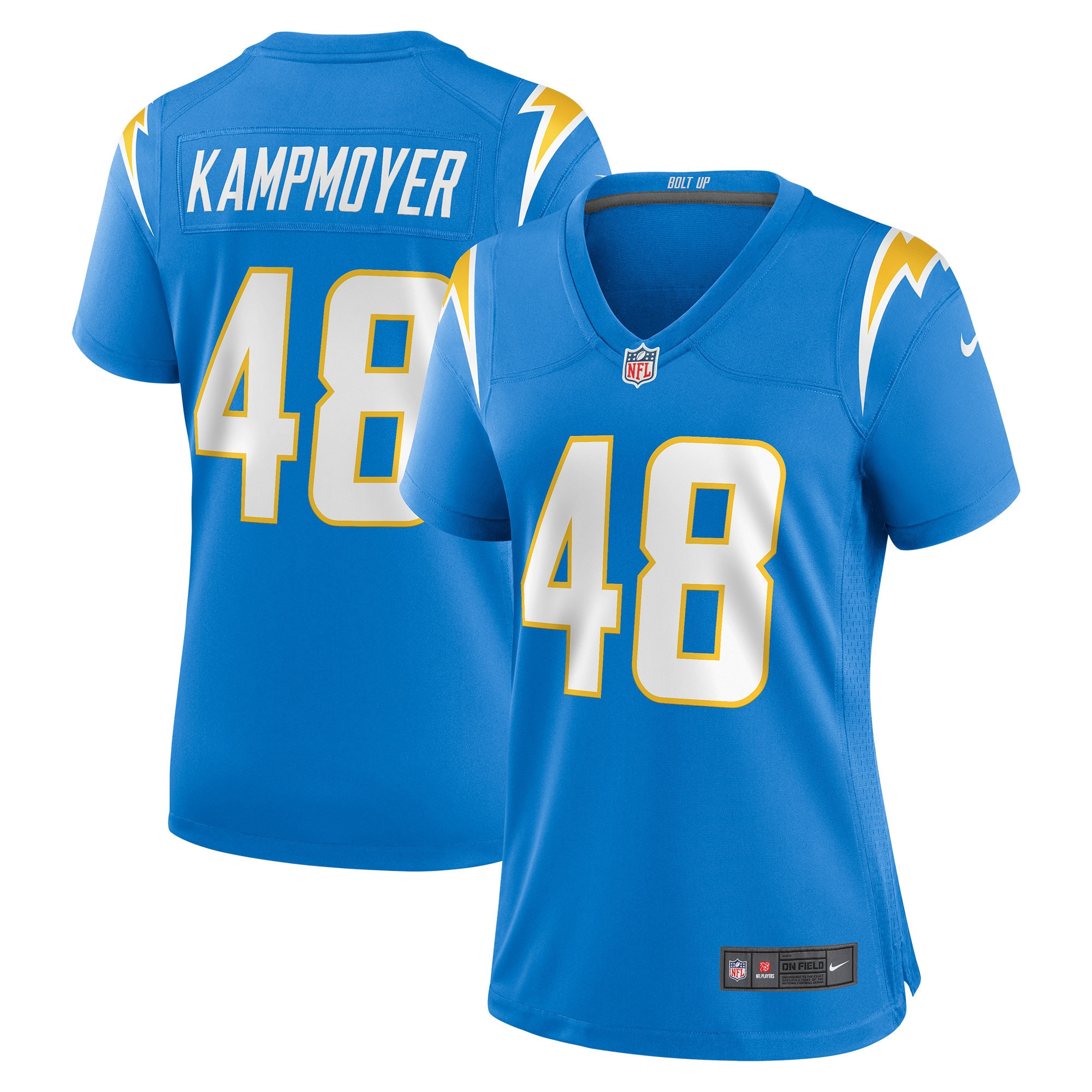 Hunter Kampmoyer Los Angeles Chargers Womens Player Game Jersey - Powder Blue Nfl