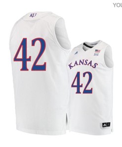 Hunter Mickelson 42 Kansas Jayhawks Basketball Youth Jersey - White