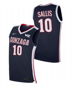 Hunter Sallis 10 Gonzaga Bulldogs 2023 College Basketball Elite Men Jersey - Navy