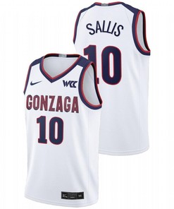 Hunter Sallis 10 Gonzaga Bulldogs 2023 College Basketball Limited Men Jersey - White
