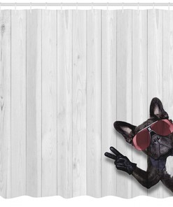 Husky Dog Peace Sign Shower Curtain for Bathroom Decor - Animal Print