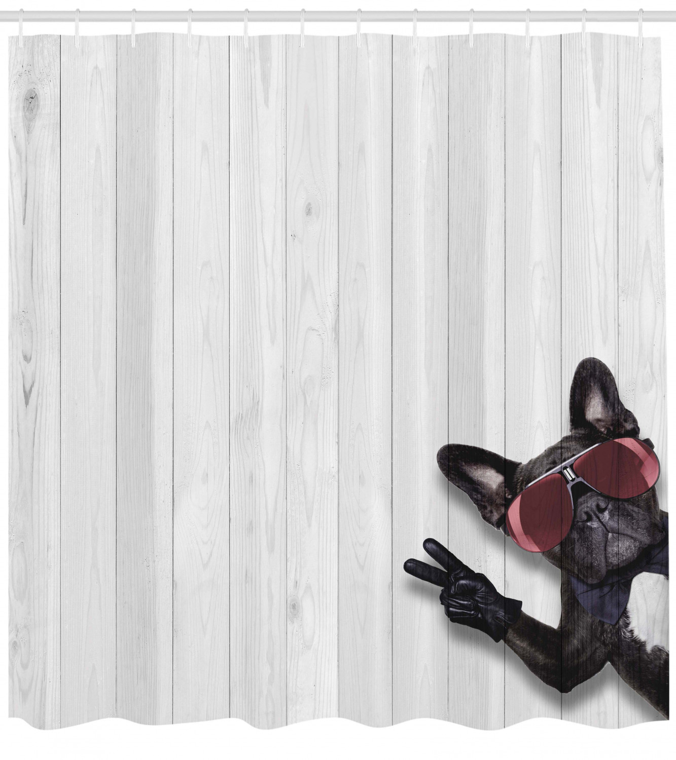 Husky Dog Peace Sign Shower Curtain for Bathroom Decor - Animal Print