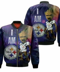 I Am Groot Steelers Pittsburgh Steelers 3D Bomber Jacket Model 2543