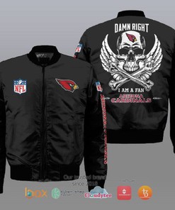 I am a fan Arizona Cardinals Wings Skull NFL Bomber Jacket