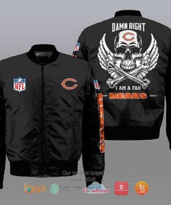 I am a fan Chicago Bears Wings Skull NFL Bomber Jacket
