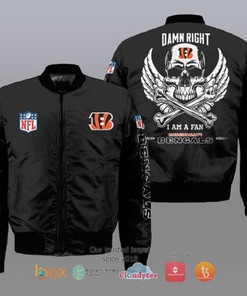 I am a fan Cincinnati Bengals Wings Skull NFL Bomber Jacket