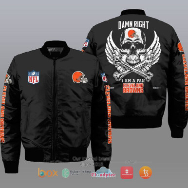 I am a fan Cleveland Browns Wings Skull NFL Bomber Jacket