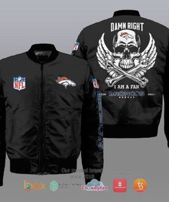 I am a fan Denver Broncos Wings Skull NFL Bomber Jacket