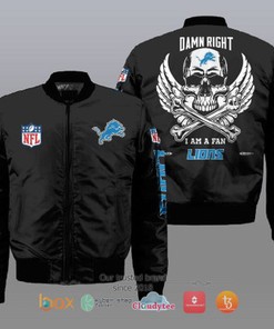 I am a fan Detroit Lions Wings Skull NFL Bomber Jacket