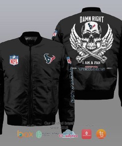I am a fan Houston Texans Wings Skull NFL Bomber Jacket