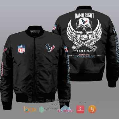 I am a fan Houston Texans Wings Skull NFL Bomber Jacket