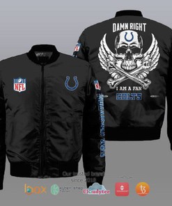 I am a fan Indianapolis Colts Wings Skull NFL Bomber Jacket