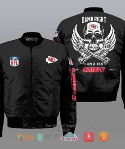 I am a fan Kansas City Chiefs Wings Skull NFL Bomber Jacket
