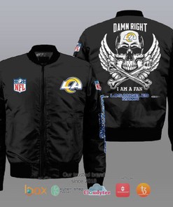I am a fan Los Angeles Rams Wings Skull NFL Bomber Jacket