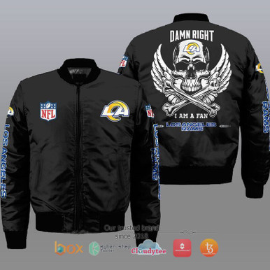 I am a fan Los Angeles Rams Wings Skull NFL Bomber Jacket