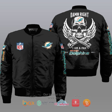 I am a fan Miami Dolphins Wings Skull NFL Bomber Jacket