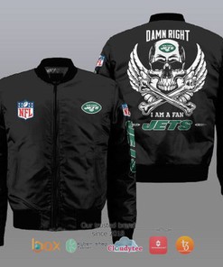 I am a fan New York Jets Wings Skull NFL Bomber Jacket
