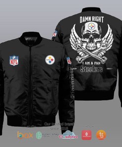 I am a fan Pittsburgh Steelers Wings Skull NFL Bomber Jacket