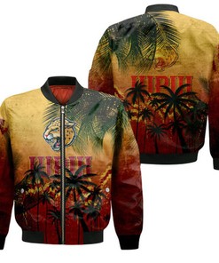 IUPUI Jaguars Bomber Jacket Coconut Tree Tropical Grunge - NCAA