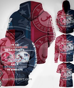 Iâm An Alabama Crimson Tide On Saturdays And A New England Patriots On Sundays 3D Hoodie
