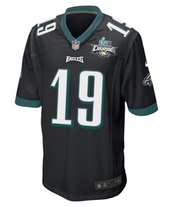 Ian Book 19 Philadelphia Eagles Super Bowl LVII Champions 2 Stars Men Game Jersey - Black