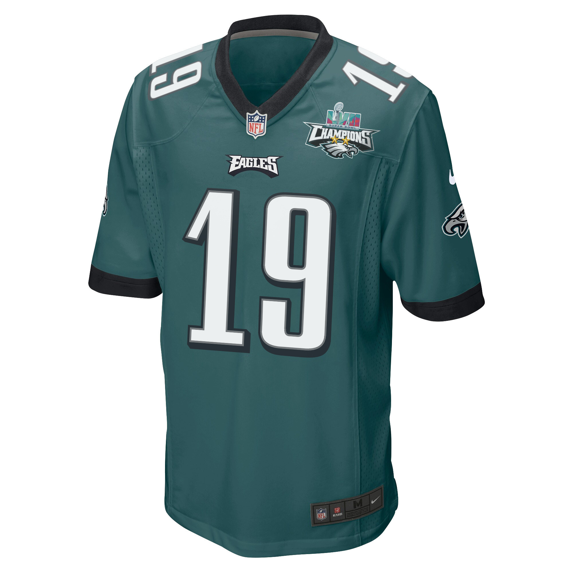 Ian Book 19 Philadelphia Eagles Super Bowl LVII Champions 2 Stars Men Game Jersey - Midnight Green