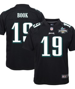 Ian Book 19 Philadelphia Eagles Super Bowl LVII Champions 2 Stars Youth Game Jersey - Black