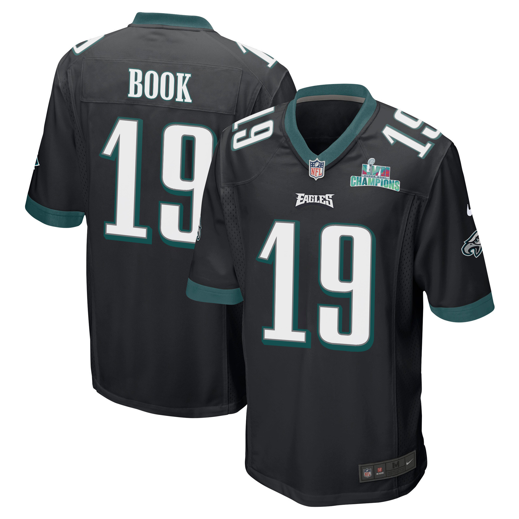Ian Book 19 Philadelphia Eagles Super Bowl LVII Champions Men Game Jersey - Black