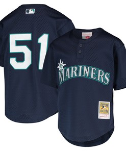 Ichiro Suzuki Seattle Mariners Mitchell & Ness Cooperstown Collection Mesh Batting Practice Jersey - Navy Mlb