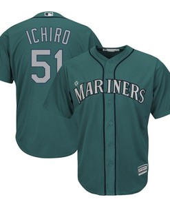 Ichiro Suzuki Seattle Mariners Official Cool Base Player Jersey - Aqua