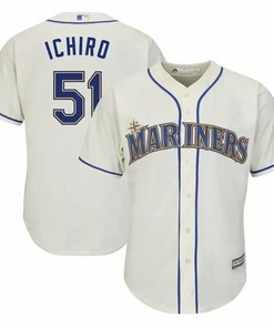Ichiro Suzuki Seattle Mariners Official Cool Base Player Jersey - Cream