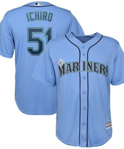 Ichiro Suzuki Seattle Mariners Official Cool Base Player Jersey - Light Blue