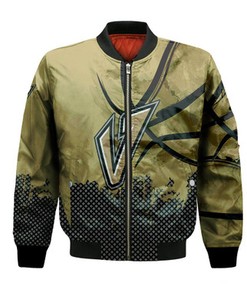 Idaho Vandals Bomber Jacket Basketball Net Grunge Pattern- NCAA