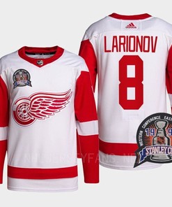 Igor Larionov 8 1997 Stanley Cup Detroit Red Wings Red Jersey 25th Anniversary