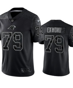 Ikem Ekwonu 79 Carolina Panthers Black Reflective Limited Jersey - Men