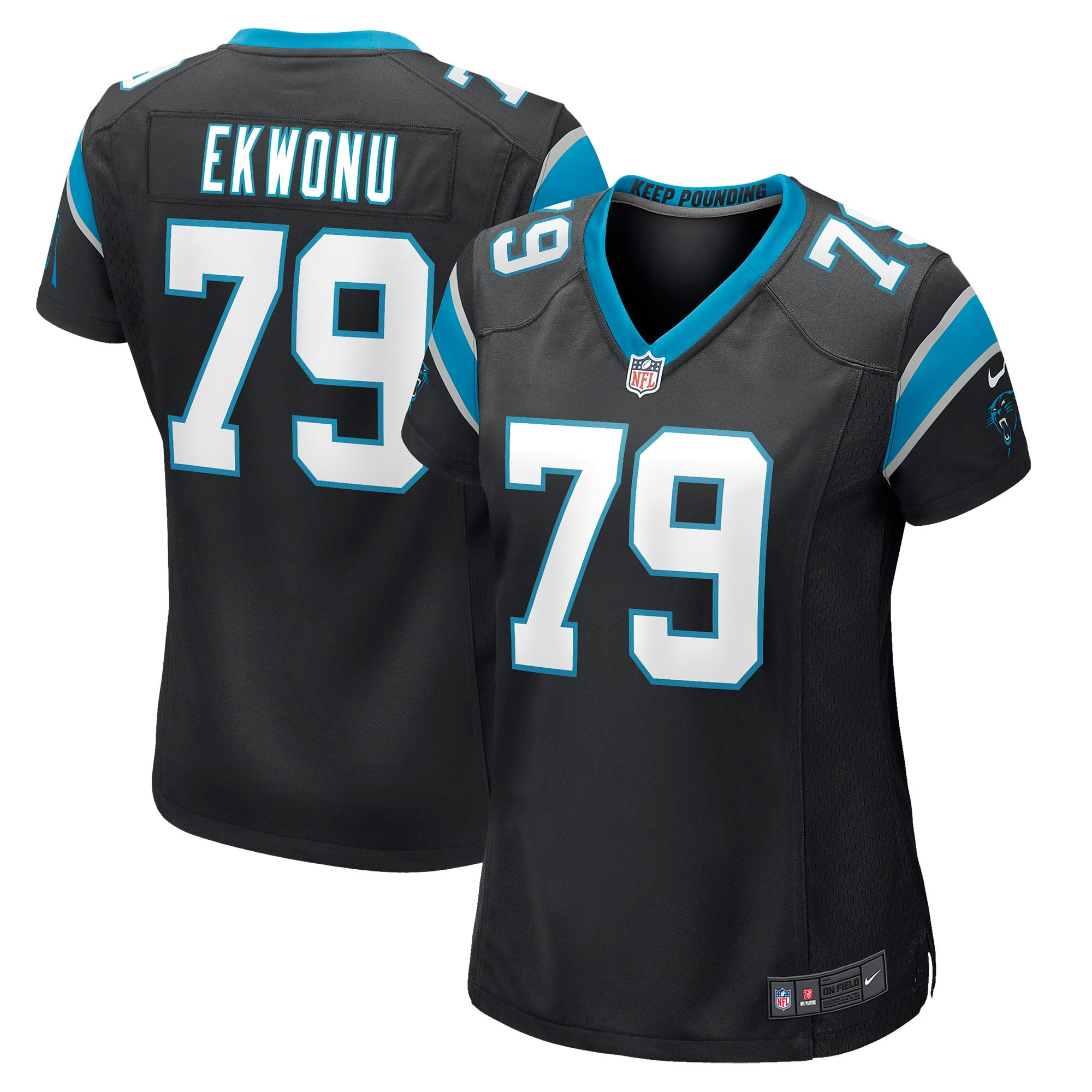 Ikem Ekwonu Carolina Panthers Womens Player Game Jersey - Black Nfl