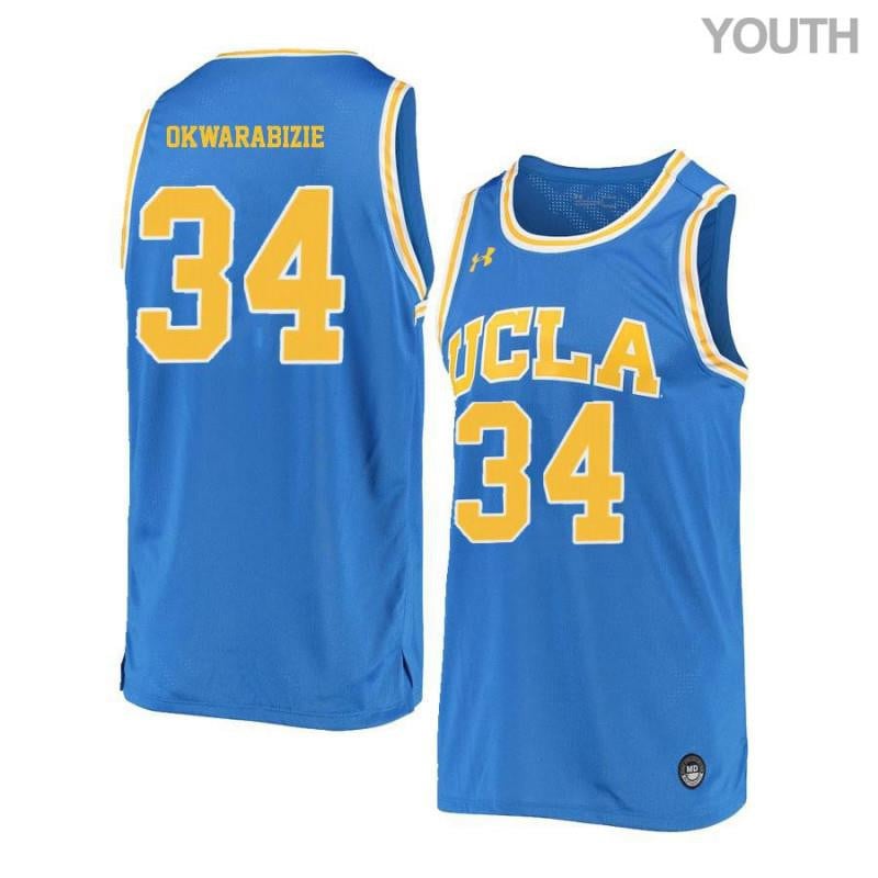 Ikenna Okwarabizie 34 UCLA Bruins Retro Elite Basketball Youth Jersey - Blue