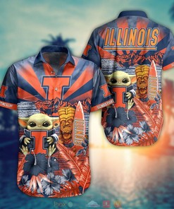 Illinois Fighting Illini Baby Yoda NCAA Hawaiian Shirt