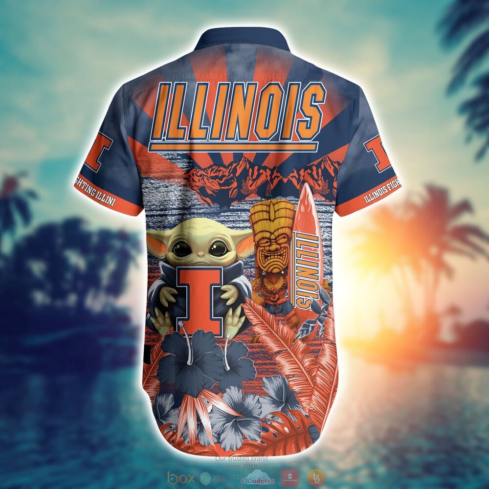 Illinois Fighting Illini Baby Yoda NCAA Hawaiian Shirt