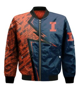 Illinois Fighting Illini Bomber Abstract Pattern Sport- NCAA