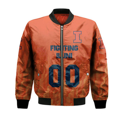 Illinois Fighting Illini Bomber Jacket Logo Sport Ombre - NCAA