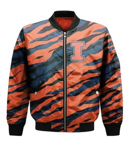 Illinois Fighting Illini Bomber Jacket Sport Style Keep Go On - NCAA