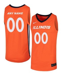 Illinois Fighting Illini Elite Basketball Men Custom Jersey - Orange