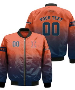 Illinois Fighting Illini Fadded Bomber Jacket - NCAA