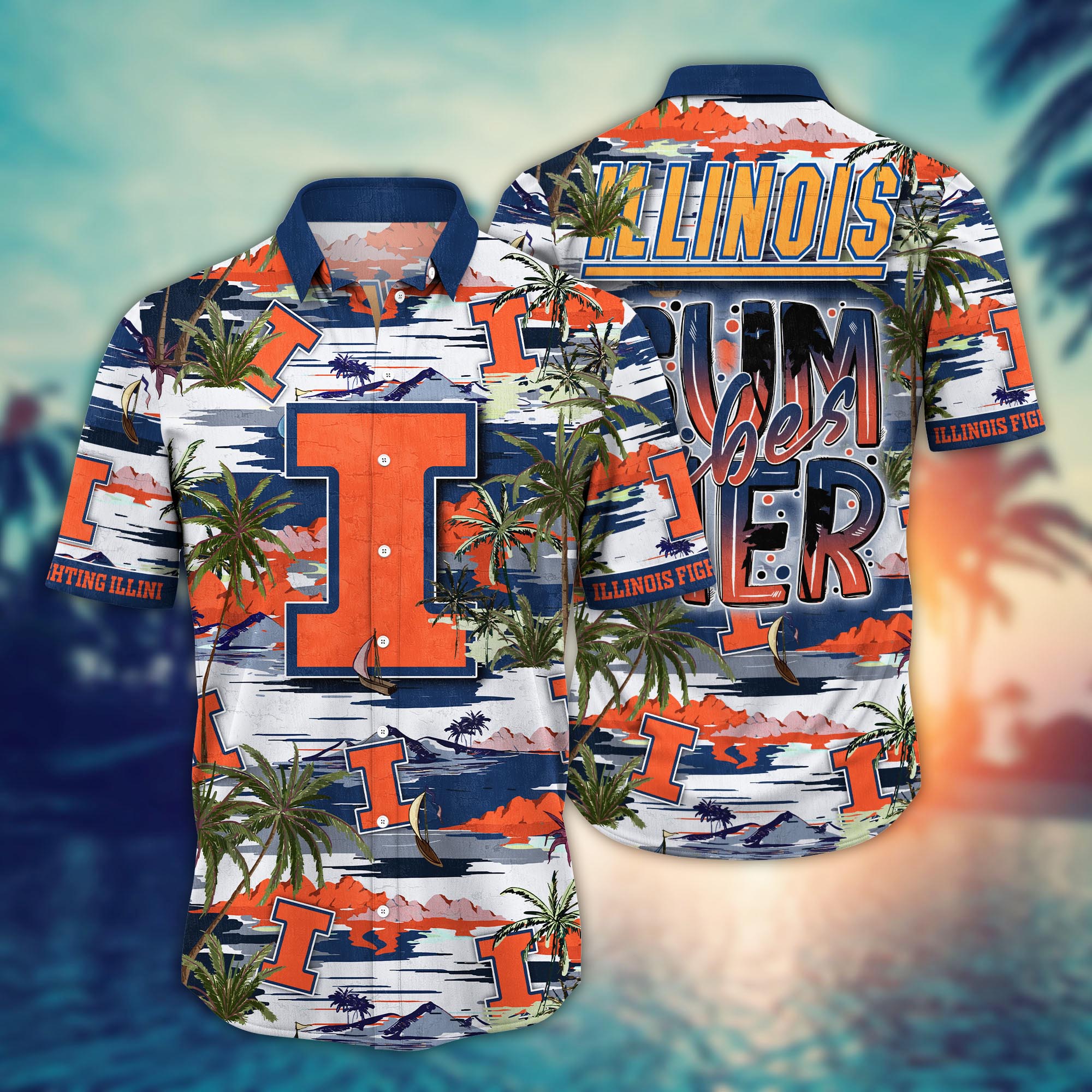 Illinois Fighting Illini NCAA Flower Hawaii Shirt For Fans Ver 10