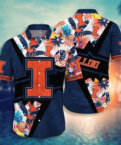 Illinois Fighting Illini NCAA Flower Hawaii Shirt For Fans Ver 12