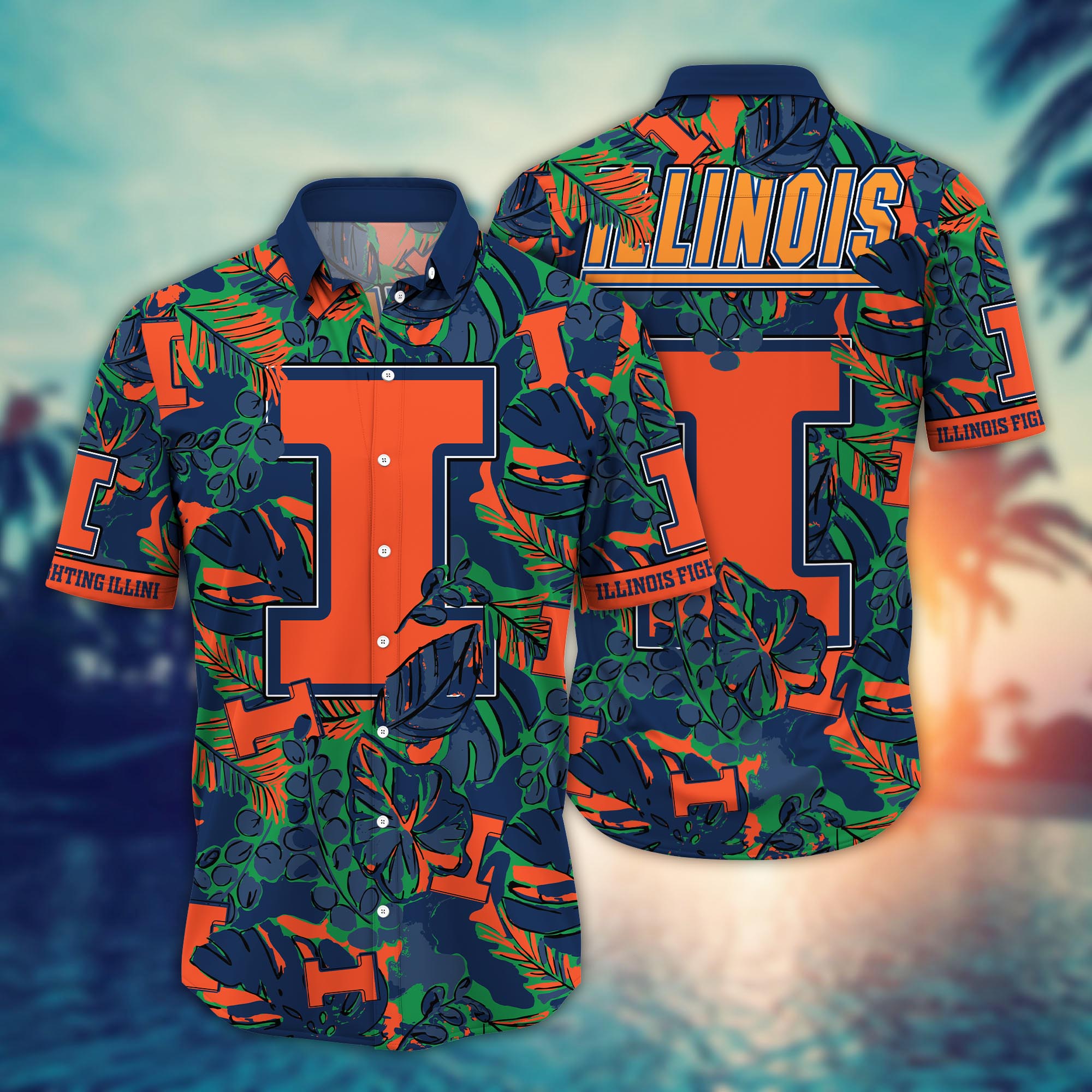 Illinois Fighting Illini NCAA Flower Hawaii Shirt For Fans Ver 14