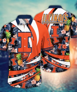 Illinois Fighting Illini NCAA Flower Hawaii Shirt For Fans Ver 17