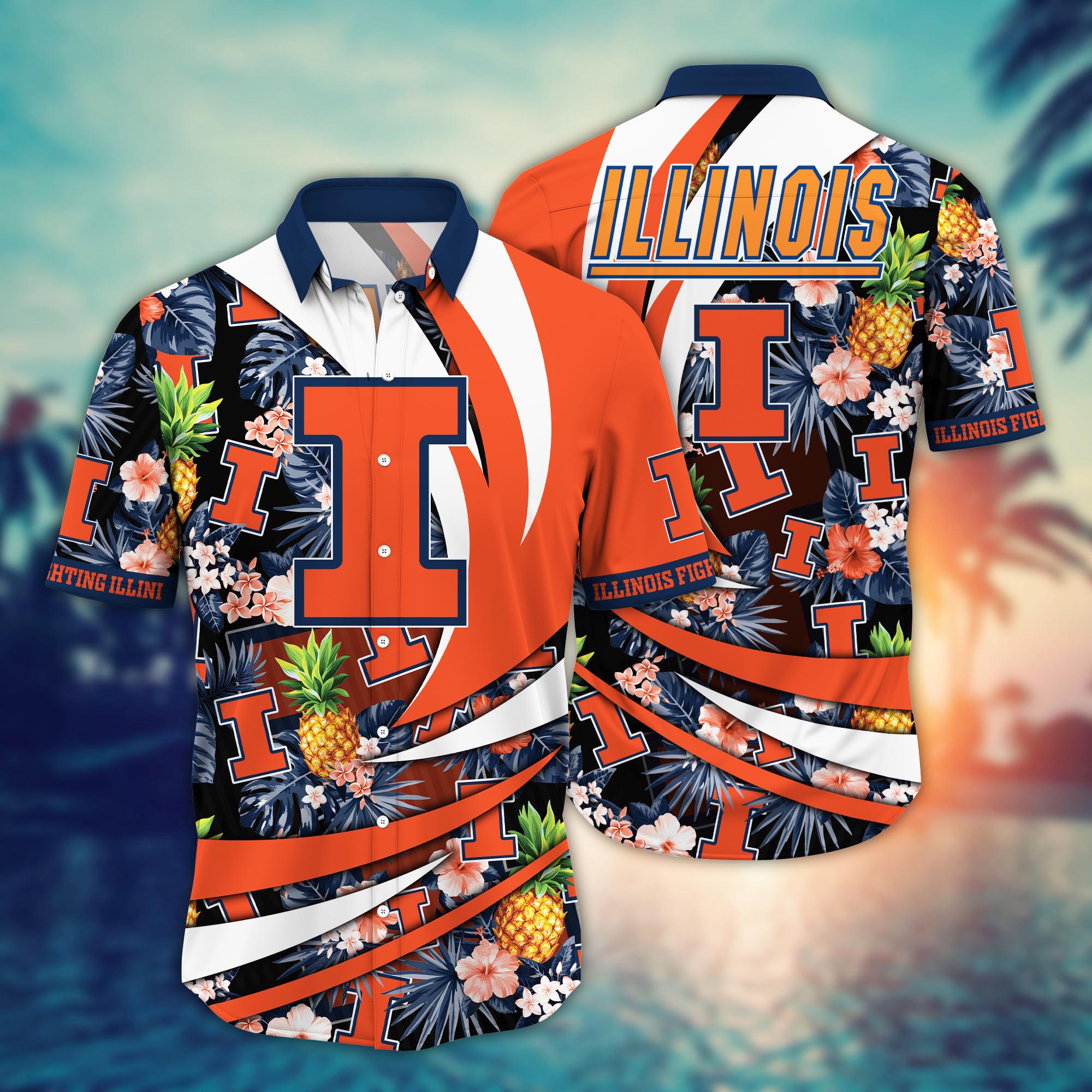 Illinois Fighting Illini NCAA Flower Hawaii Shirt For Fans Ver 17