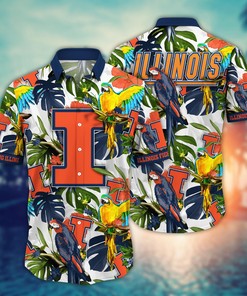 Illinois Fighting Illini NCAA Flower Hawaii Shirt For Fans Ver 2